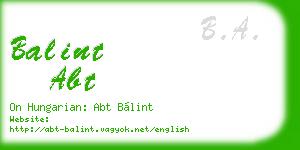 balint abt business card